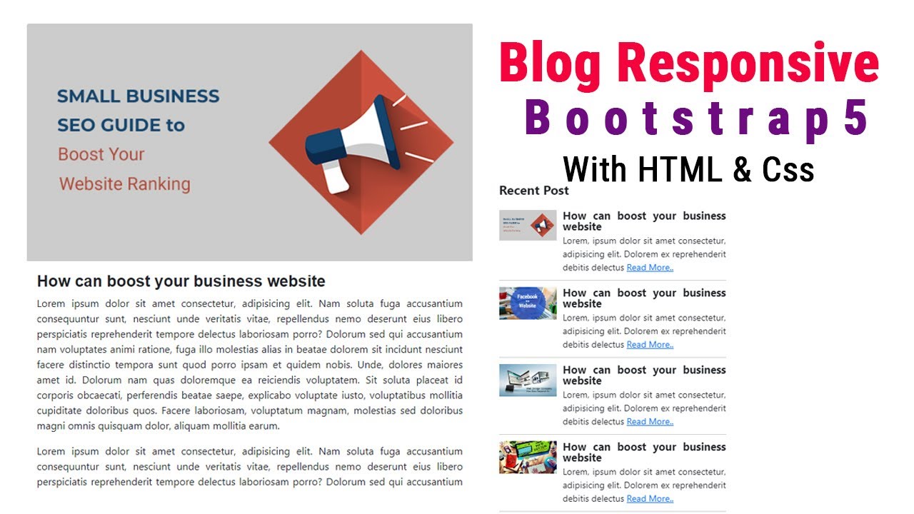 Responsive Blog In Bootstrap5 | Build A Responsive Blog Layout In ...