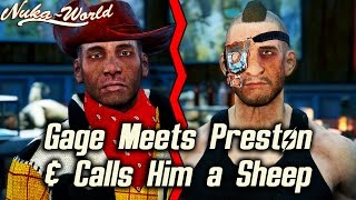Fallout 4 Nuka-World DLC - Gage Meets Preston & Calls Him a Sheep :D (Swap Dialogue)
