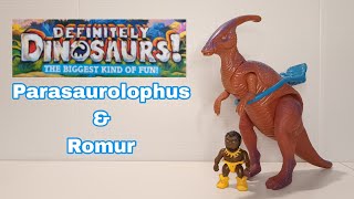 1987 Playskool Definitely Dinosaurs Parasaurolophus and Romur