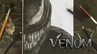 Drawing Venom/Black Spiderman/How to draw Venom step by step