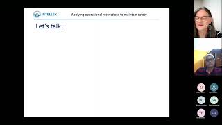 Webinar on Safety Operational Restricitons By Madeleine Hoskins on 2nd  Sep 2022