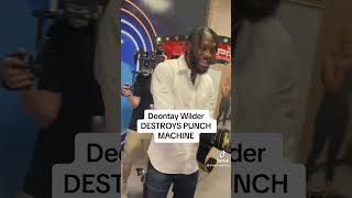 Deontay Wilder BREAKS Punch Machine as he shows off POWER in MMA GLOVES 👀👀 #shorts #deontaywilder