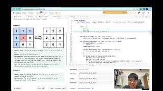 Leetcode Python - Easy - Flood Fill (2D Linear - DFS)