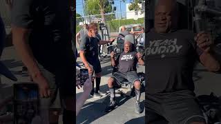 Arnold Schwarzenegger and Ronnie Coleman train at Golds Venice
