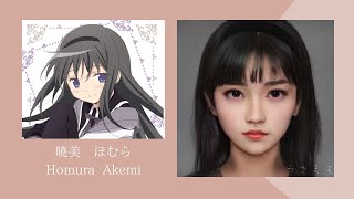 まどマギ登場人物をAIで実写化してみた：Puella Magi Madoka Magica characters in real life.