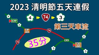 2023清明連假第三天車潮 國4潭子_台74_國3霧峰系統