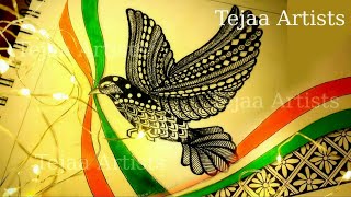 Independence Day Mandala Art | Independence Day Drawing With Bird Mandala Art