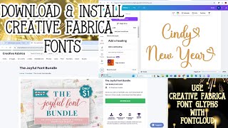 Install Fonts from Creative Fabrica, Upload Fonts to Canva and Using Fontcloud Glyphs in Canva!