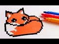 Handmade Pixel Art - How To Draw Kawaii Fox #pixelart