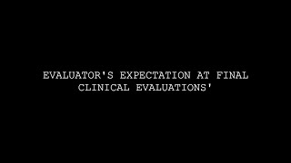 Evaluator's Expectation at Final Clinical Evaluations