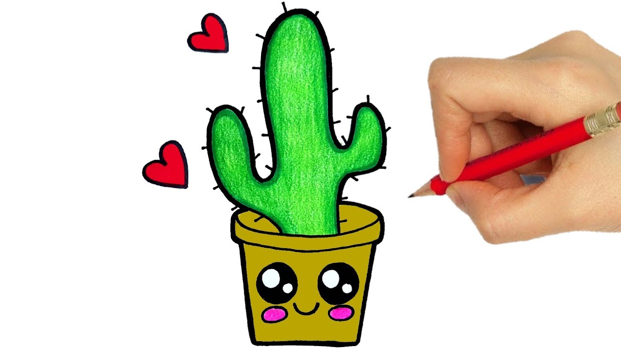 HOW TO DRAW A CUTE CACTUS KAWAII