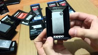 мои zippo и пополнение -  Antique Brass, Armor Brass, Black Crackle, Street Chrome Slim