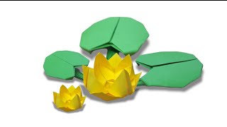 How to make a paper Lotus Leaf - easy origami lotus flower