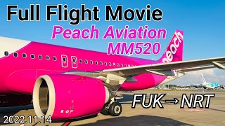 【Full Flight Movie】絶景フライト ノーカット Peach Aviation 福岡⇒東京/成田 ｜From Fukuoka to Tokyo/Narita   2022/11/14