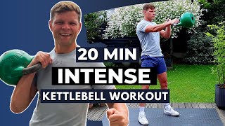 Intense 20 min Full Body Home Workout / Kettlebell /No Repeat