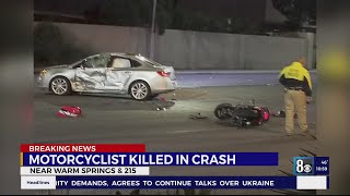 Deadly motorcycle crash on Warm Springs near 215