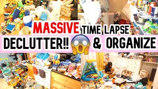 MASSIVE DECLUTTER \u0026 ORGANIZE // TIME LAPSE KONMARI/CLEAN WITH ME// CLEANING MOTIVATION// SAHM