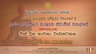 බුද්ධානුස්සති භාවනාව  සහ ප්‍රායෝගික ගැටලු සාකච්ඡා කිරීම - Ven Ududumbara Kashyapa Thero (2017-06-13)