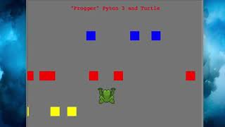 Simple 'frogger'/Crossy road type game in Python 3 with the Turtle module and animated gif