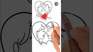 Valentine's Day Drawing very easy || How to draw Romantic Couple with pencil sketch