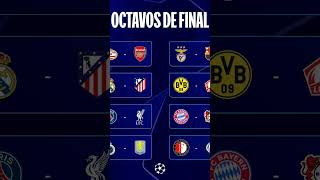 ¡Definidos los octavos de final!Así quedan los partidos🔥8tvos de final de la Champions League.🔥