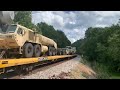 csx 3396 leads s455 07 loaded military vehicles thru lilburn ga 9 9 2023