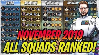 ALL BEST SQUADS RANKED! - NOVEMBER 2019 - All The Very Best Teams in Galaxy of Heroes