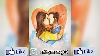 How to draw a romantic couple kissing || Step by step