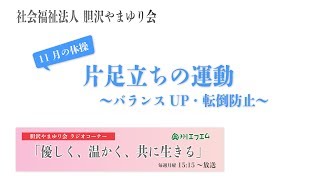 11月の体操『片足立ちの運動～バランスアップ・転倒防止～」胆沢やまゆり会「優しく、温かく、共に生きる」