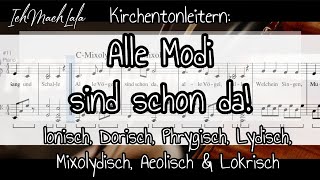 Listen to music theory: German Springsong in all 7 diatonic modes or scales from lydian to locrian