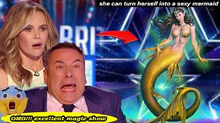 The magician uses ancient Egyptian magic Turn Half Girl-snake scared the Judges American Talent Show