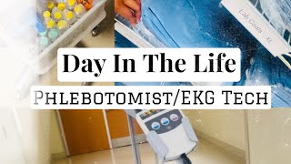 VLOG|| DAY IN THE LIFE OF A PHLEBOTOMIST/EKG TECHNICIAN!!