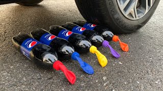 Experiment Car vs Pepsi, Cola, Fanta, Sprite Balloons | Crushing Crunchy & Soft Things by Car | Test