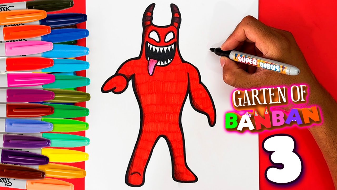 COMO DIBUJAR A EVIL BANBAN DE GARTEN OF BANBAN 3 FACIL - YouTube