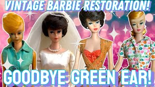 VINTAGE BARBIE RESTORATION! GREEN EAR REMOVAL! SWIRL PONYTAIL BARBIE! BUBBLECUT BARBIE! DOLL HAUL!