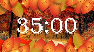 35 Minute 🍂 Fall Leaves Countdown Timer -  Wind Chime Alarm 🍂🎐