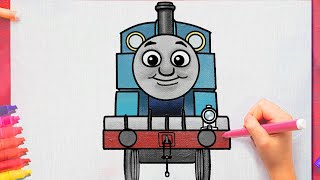 How to draw thomas the train easy step by step