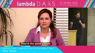 Modelling Things with Persistent Types - a Lightning Talk by Jezen Thomas | Lambda Days 2024