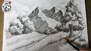 Como Dibujar Montañas y Paisajes con Lapiz Paso a Paso