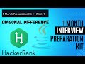 Diagonal Difference Hackerrank Solution In Java | Week 1 | Interview Kit | Problem Solving ( Basic)