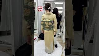 着物コーディネート·レディース 薄黄色地に桜の訪問着#洛楽着物RAKURAKUKIMONO #京都着物レンタル #京都和服體驗 #京都和服体验 #着物着付け体験 #kyotokimonorental