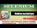 Selenium - WebDriver Java Data Types