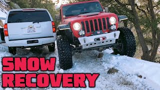SNOW WHEELING & RECOVERY! We Rescue a Suburban on Dishpan Springs!