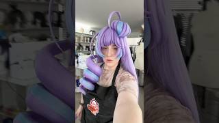 First Drill Wig! #wigstyling #cosplaywigs #macross #mikumo #drillwig