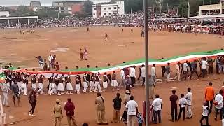 1500 FEET LONG LENGTH INDIAN FLAG PROCESSION ON 72ND INDEPENDENCE DAY IN DAVANAGERE PART 01