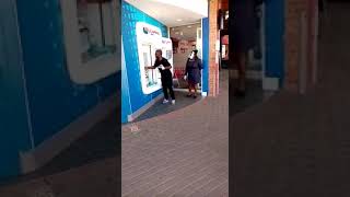 Maponyani dancing after getting money at Atm