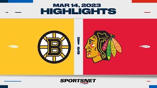NHL Highlights | Bruins vs. Blackhawks - March 14, 2023