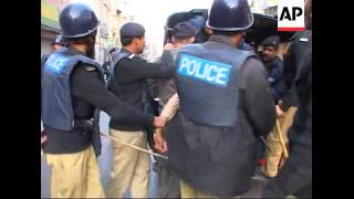 WRAP Police clash with demonstrators in Rawalpindi ADDS more