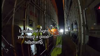 Container Ship Lashing Nightside - Seattle C - Longshore Lashers Longshore work