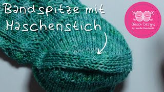 Bandspitze mit Maschenstich